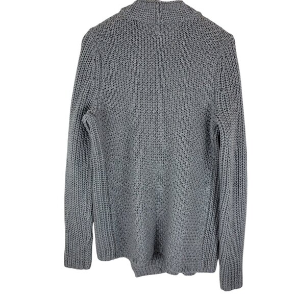 Lou & Grey Wide Ribbed Thick Knit Wool Cotton Side Snap Wrap Cardigan Sweater M - Picture 7 of 11